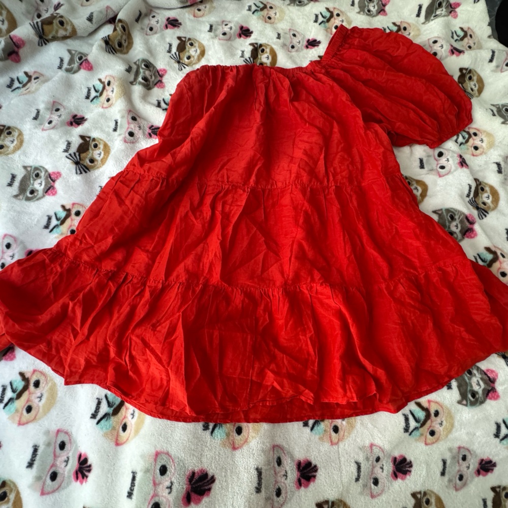 Vibrant Red Off-Shoulder Dress